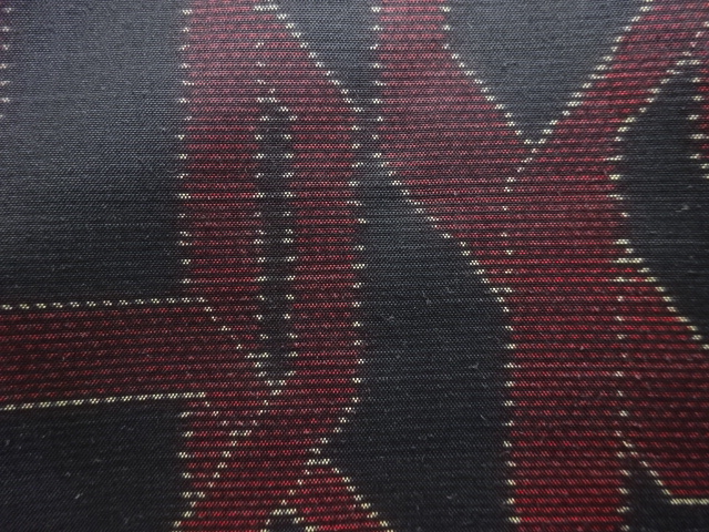 JAPANESE KIMONO / ANTIQUE KIMONO / SILK / DORO OSHIMA TSUMUGI / WOVEN GEOMETRIC